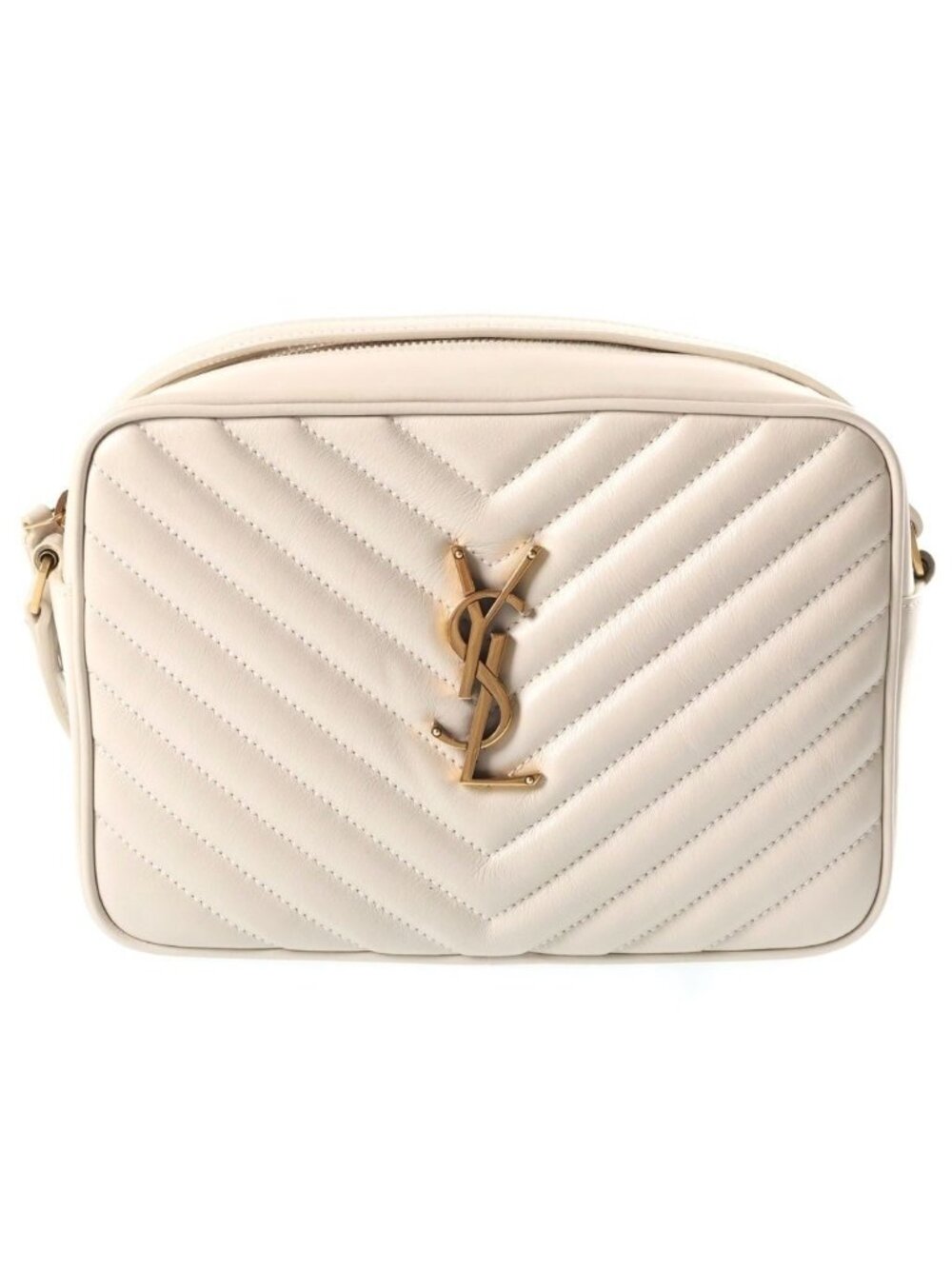Saint Laurent Paris Lou Camera Bag Ivory Leather Gold